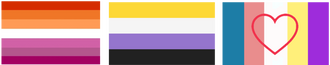 lesbian flag, non-binary flag, my version of the objectum flag